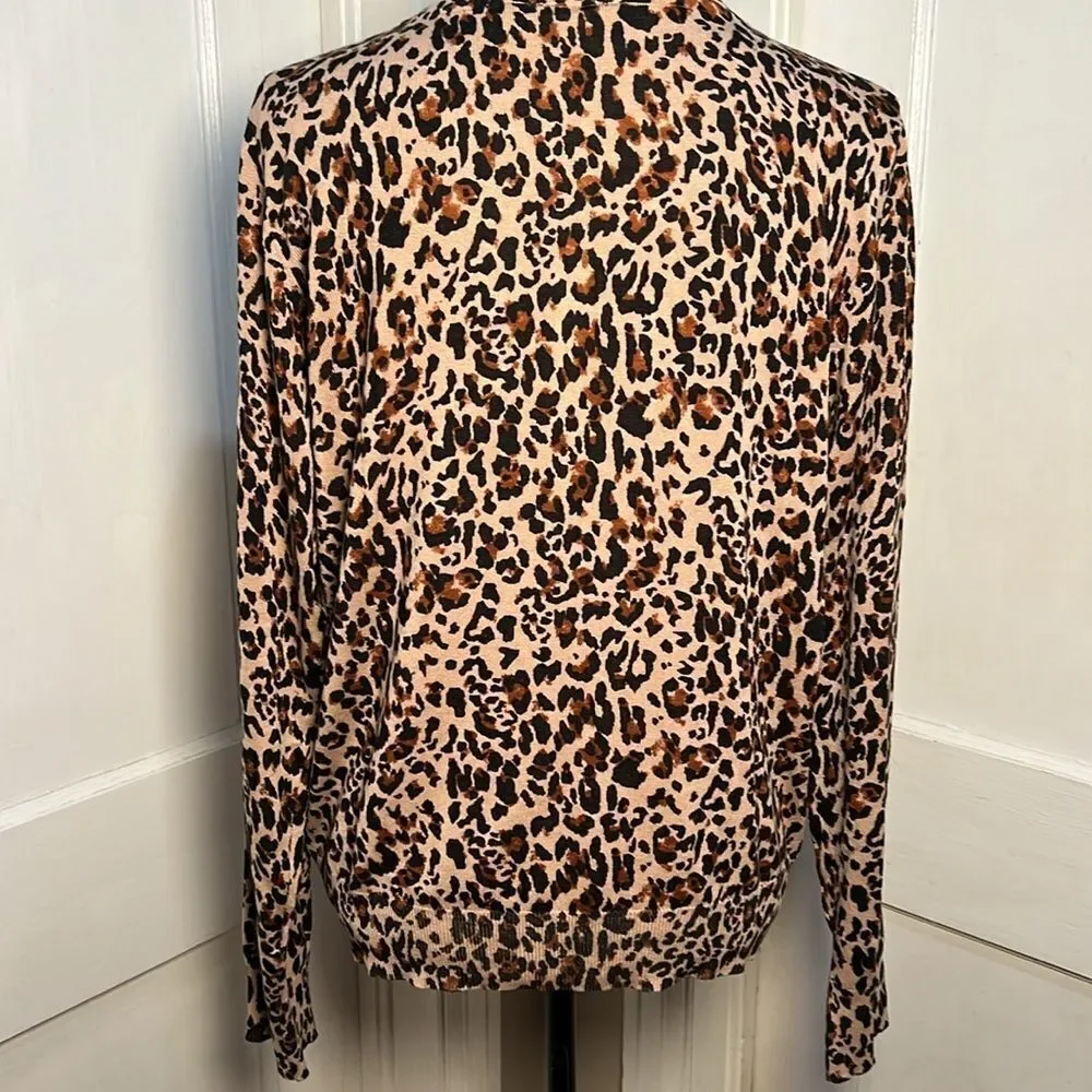 Fall Closet Staple! Leopard Pattern Cardigan - EUC! Time and Tru Women's Large